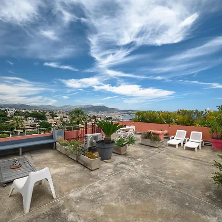 Rooftop Terrace - Sea View, Pool, Parking & A/c Nice